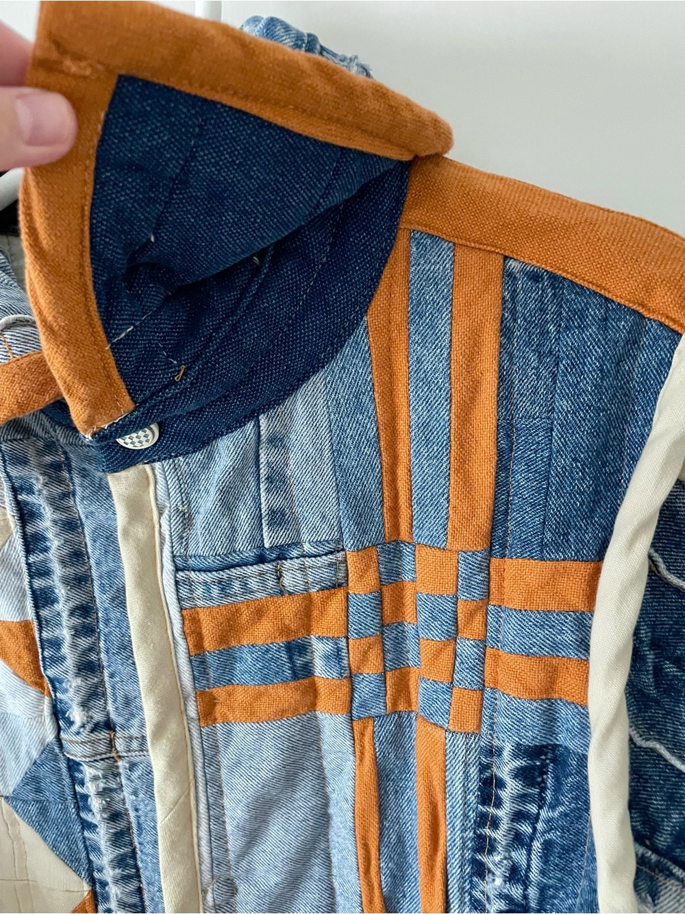 Stunning Handcrafted Upcycled Patchwork Custom Denim Jean Jacket - Picture 7 of 12